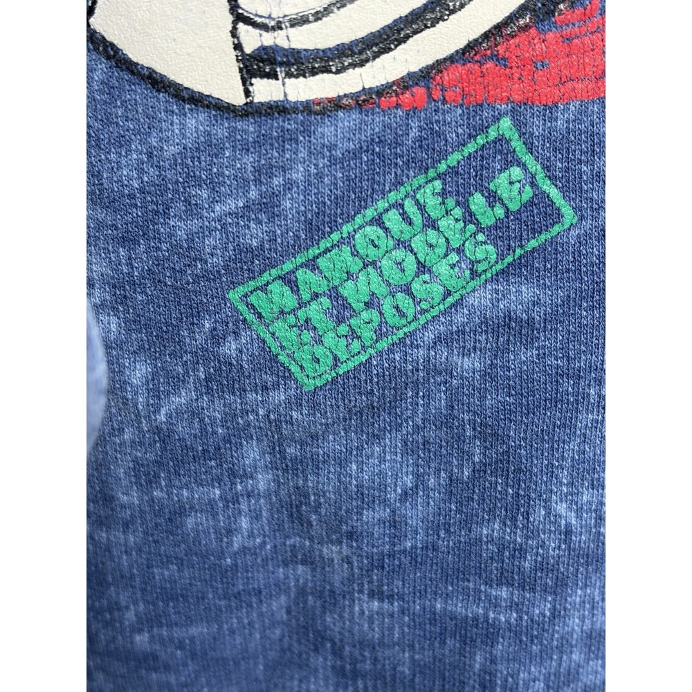 VTG 90s Ton Sur Ton Acid Wash Distressed Graphic Sweatshirt Sneakers L XL C48" - Picture 9 of 11
